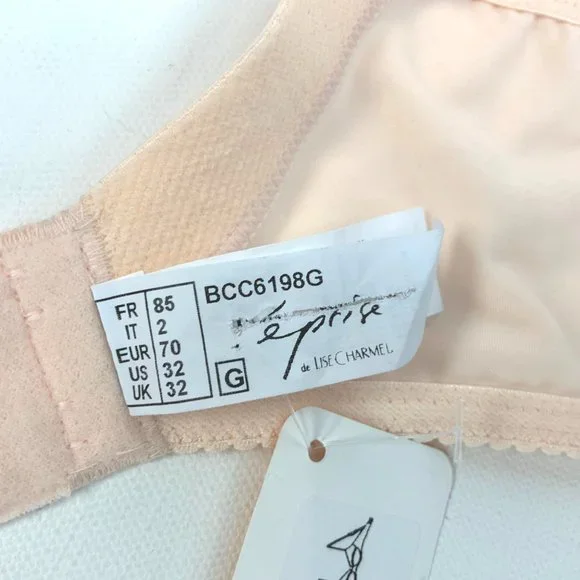 Lise Charmel Rose Lace Unpadded 3-Part Full Figure Bra 32G NWT - Picture 8 of 15